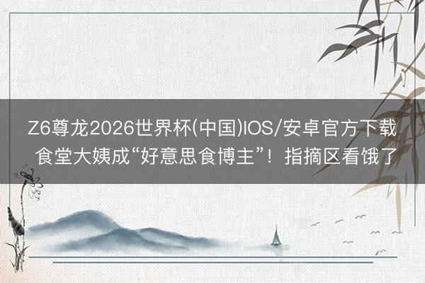 Z6尊龙2026世界杯(中国)IOS/安卓官方下载 食堂大姨成“好意思食博主”!指摘区看饿了