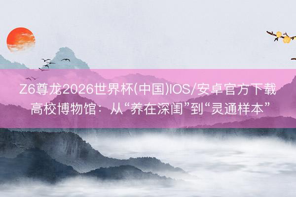 Z6尊龙2026世界杯(中国)IOS/安卓官方下载 高校博物馆:从“养在深闺”到“灵通样本”