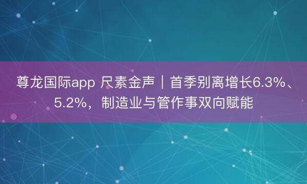 尊龙国际app 尺素金声|首季别离增长6.3%、5.2%,制造业与管作事双向赋能