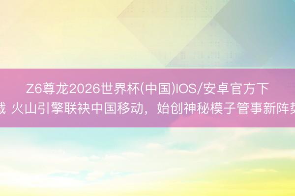 Z6尊龙2026世界杯(中国)IOS/安卓官方下载 火山引擎联袂中国移动,始创神秘模子管事新阵势