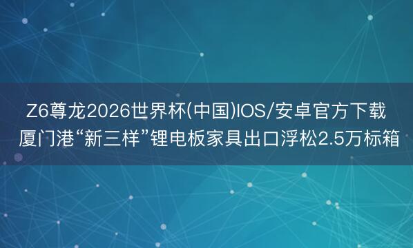 Z6尊龙2026世界杯(中国)IOS/安卓官方下载 厦门港“新三样”锂电板家具出口浮松2.5万标箱