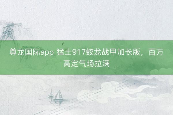 尊龙国际app 猛士917蛟龙战甲加长版,百万高定气场拉满