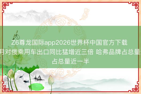 Z6尊龙国际app2026世界杯中国官方下载 中国5月对俄乘用车出口同比猛增近三倍 哈弗品牌占总量近一半