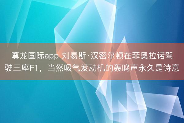 尊龙国际app 刘易斯·汉密尔顿在菲奥拉诺驾驶三座F1,当然吸气发动机的轰鸣声永久是诗意